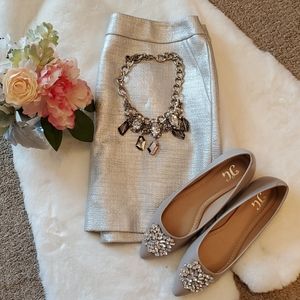 Whitehouse Blackmarket Silver Mini Skirt